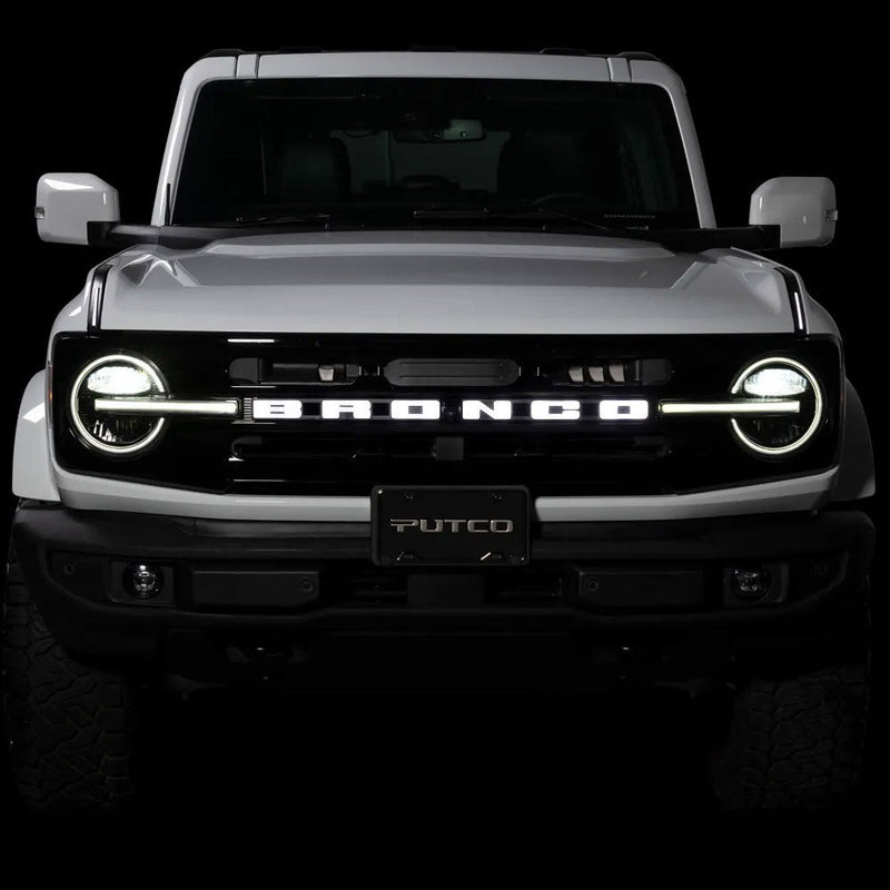 2021-2024 Ford Bronco w/ Front Camera LED Light Up Grille Emblem Letters Amber or White