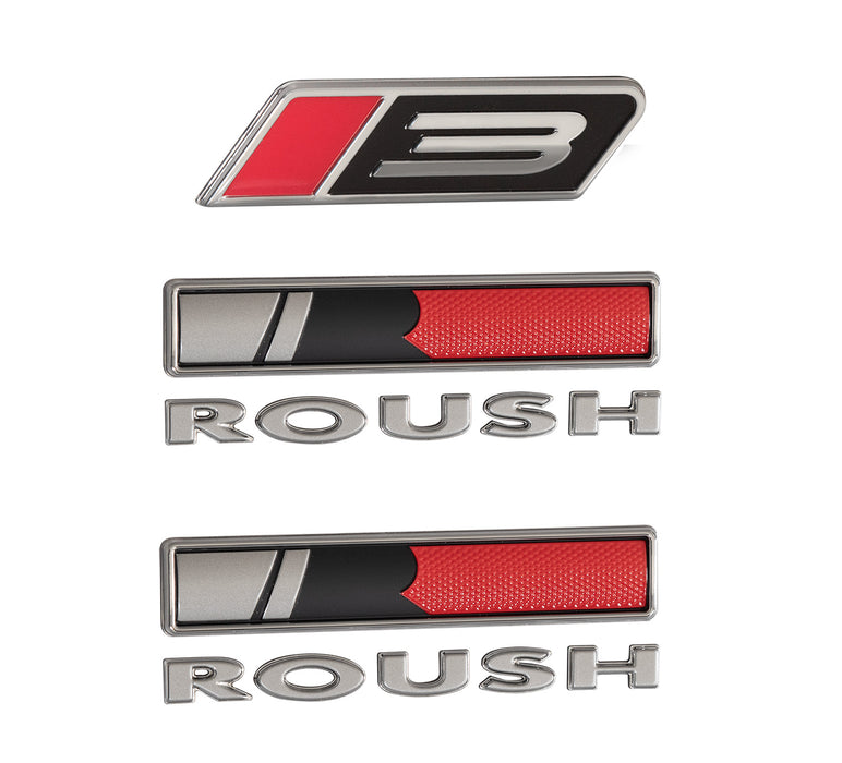 2015-2019 Ford Mustang Roush Stage 3 Fender & Grille 3pc Emblems Set