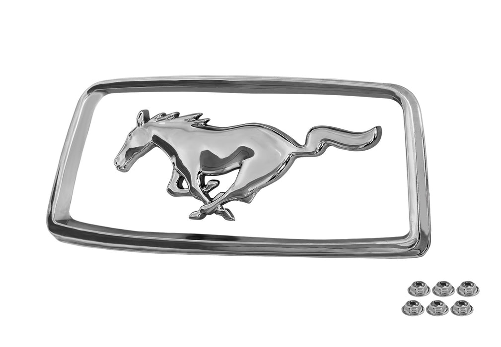 1968 Ford Mustang Chrome Running Horse Grille Emblem & Corral Trim