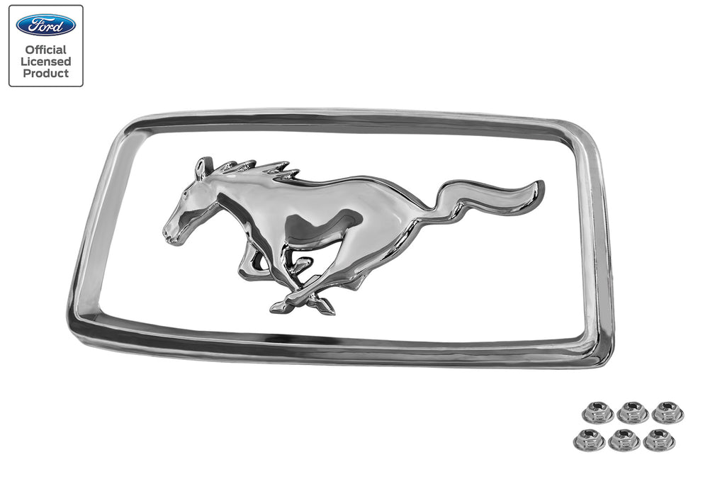 1968 Ford Mustang Chrome Running Horse Grille Emblem & Corral Trim