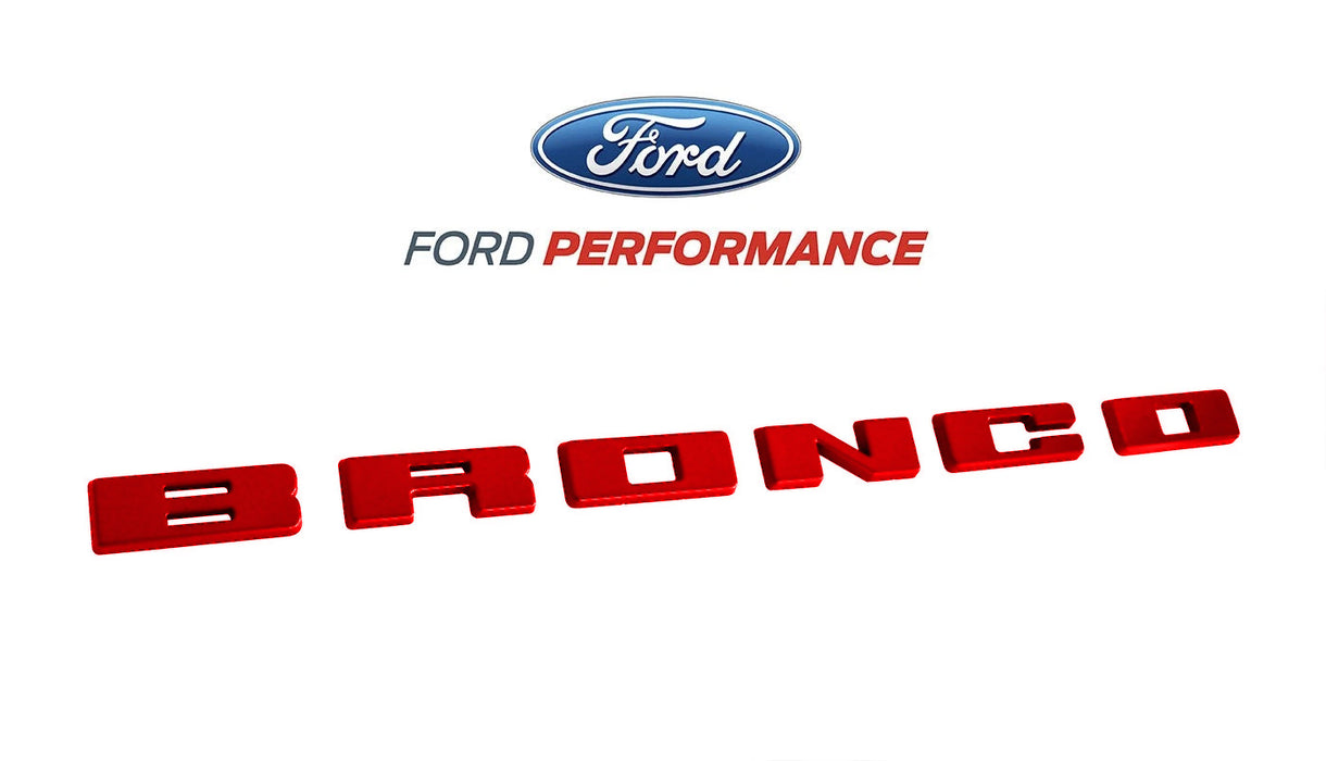 2021-2026 Bronco Ford Performance M-1447-BRD Red Grille Emblem Letter Overlays