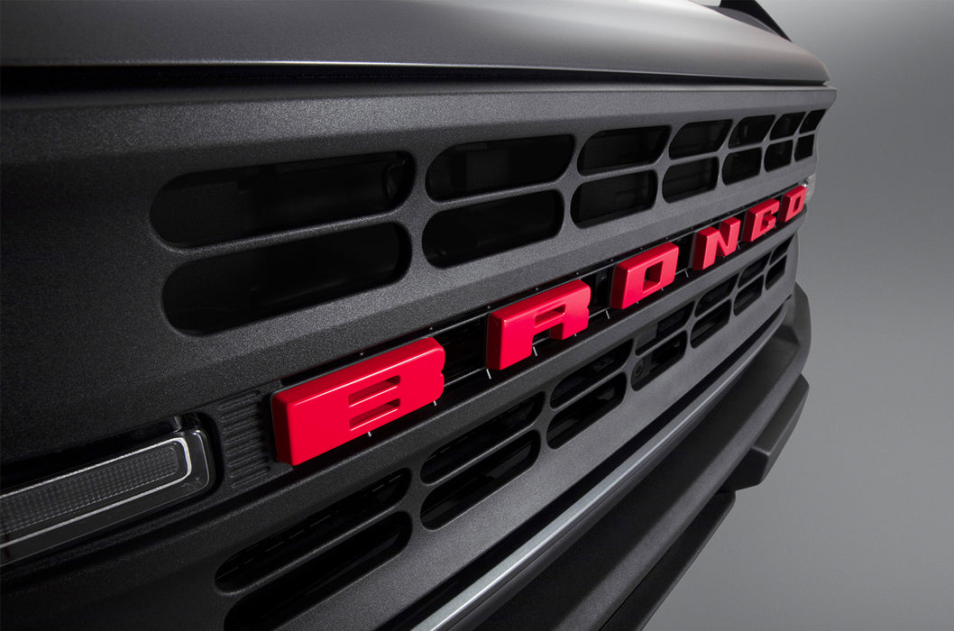 2021-2026 Bronco Ford Performance M-1447-BRD Red Grille Emblem Letter Overlays