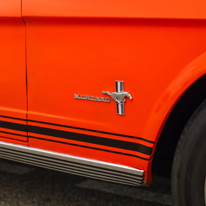 1965-1966 Ford Mustang 6 Cylinder 8pc Hood & Tribar Fender Emblem Kit