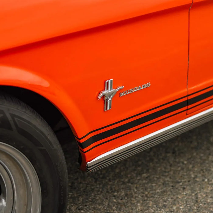 1965-1966 Ford Mustang 6 Cylinder 8pc Hood & Tribar Fender Emblem Kit