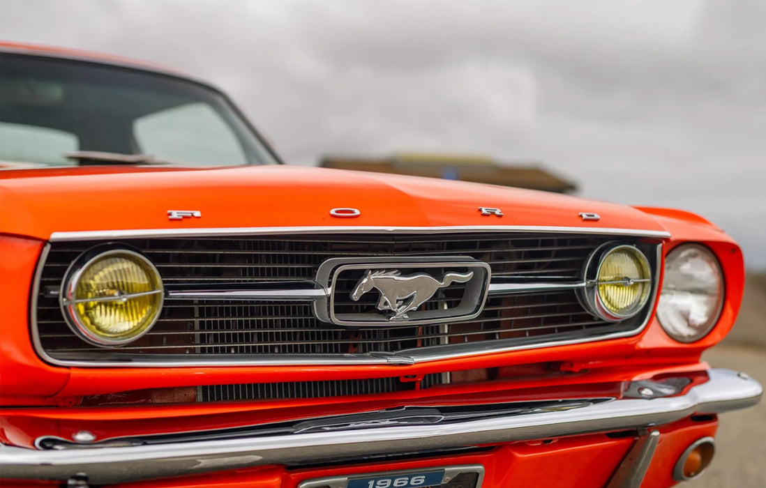 1965-1966 Ford Mustang 6 Cylinder 8pc Hood & Tribar Fender Emblem Kit