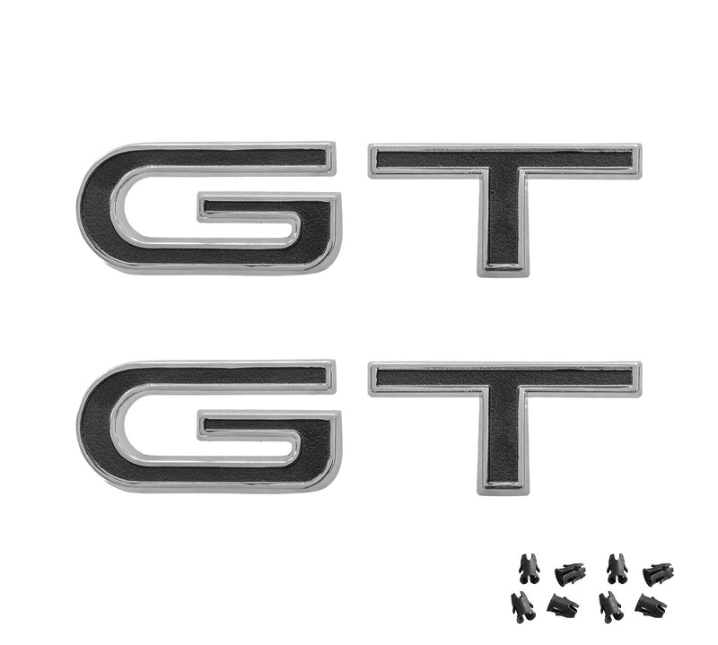 1967 Ford Mustang GT Lower Fender Side Emblems Chrome & Black - Pair