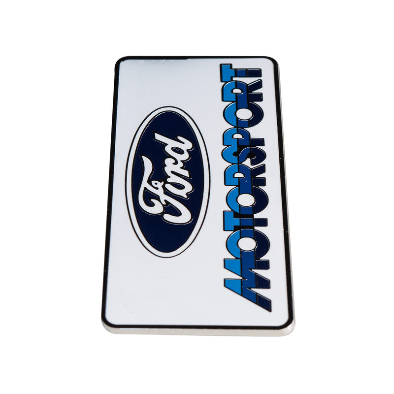 Ford Motorsport 4" Metal Emblems Early 1980s Style Blue 3 Color Logo - Pair