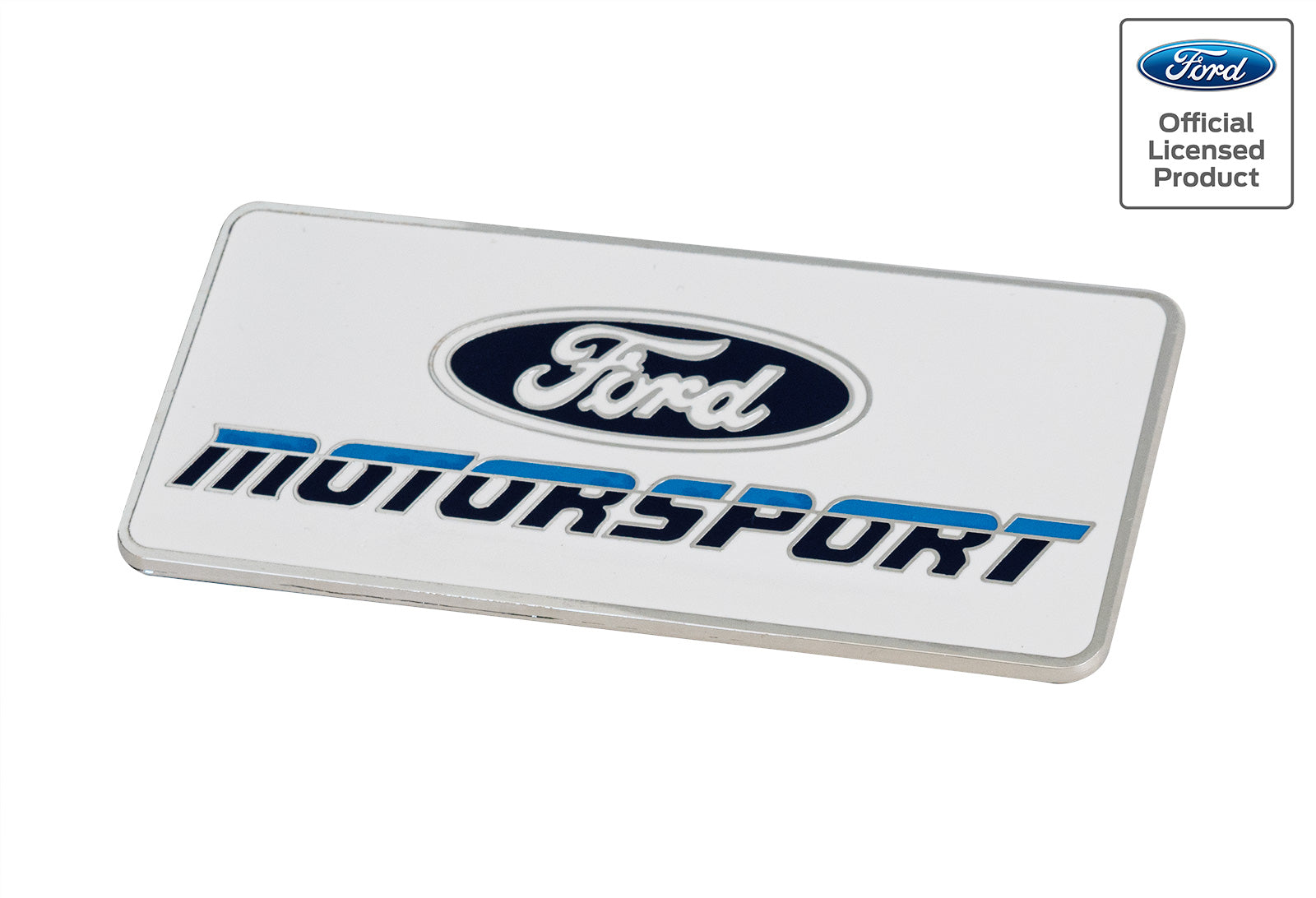Ford Motorsport Metal Emblem Late 1980s Style Blue 2 Color Logo