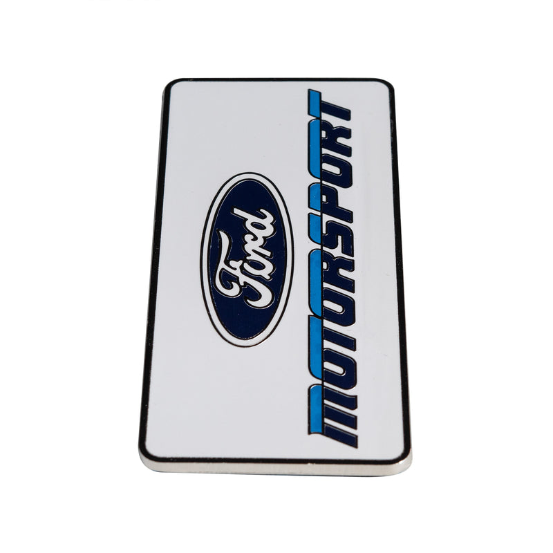 Ford Motorsport 4" Metal Emblems Late 1980s Style Blue 2 Color Logo - Pair