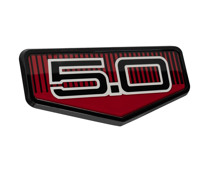 2025 Mustang GT OEM SR3Z-16228-A 60th Anniversary 5.0 Fender Emblem Black & Red