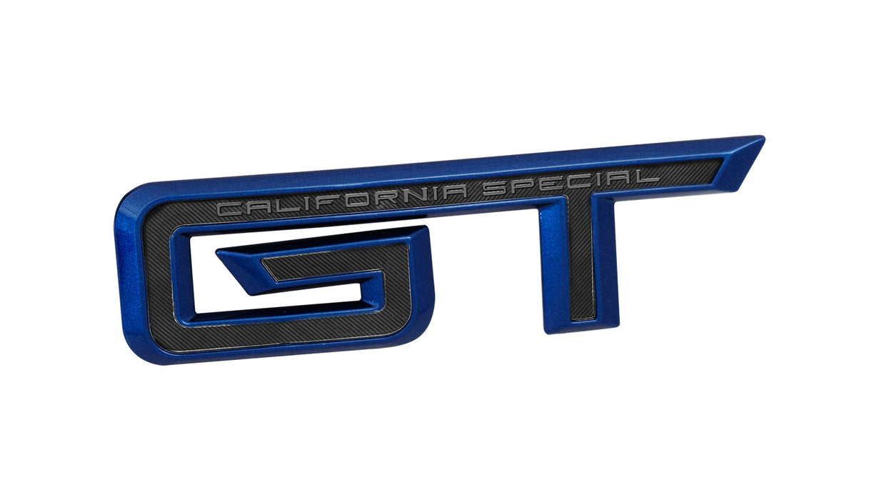 2024 Ford Mustang GT California Special OEM PR3Z-6342528-M 6.5" Rear Deck Lid Emblem - Black & Blue