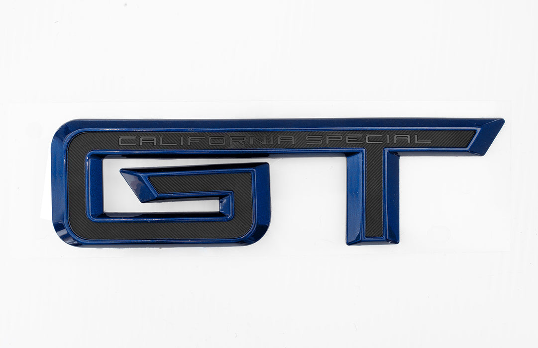 2024 Ford Mustang GT California Special OEM PR3Z-6342528-M 6.5" Rear Deck Lid Emblem - Black & Blue