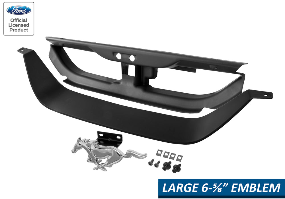 1999-2004 Mustang Mach 1 Grille Delete 3 piece Kit w/ Oversize Running Horse Pony Emblem