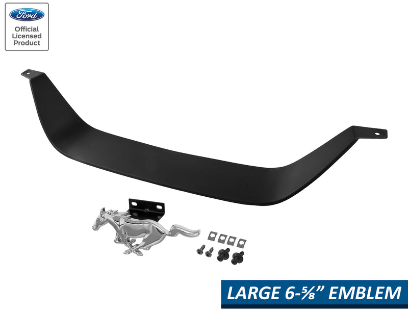 1999-2004 Mustang Mach 1 Grille Delete 2 piece Kit w/ Oversize Running Horse Pony Emblem