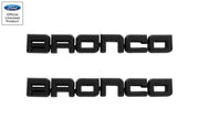 1987-1991 Ford Bronco Classic Matte Black 8.5" Bronco Fender Emblems Pair LH RH