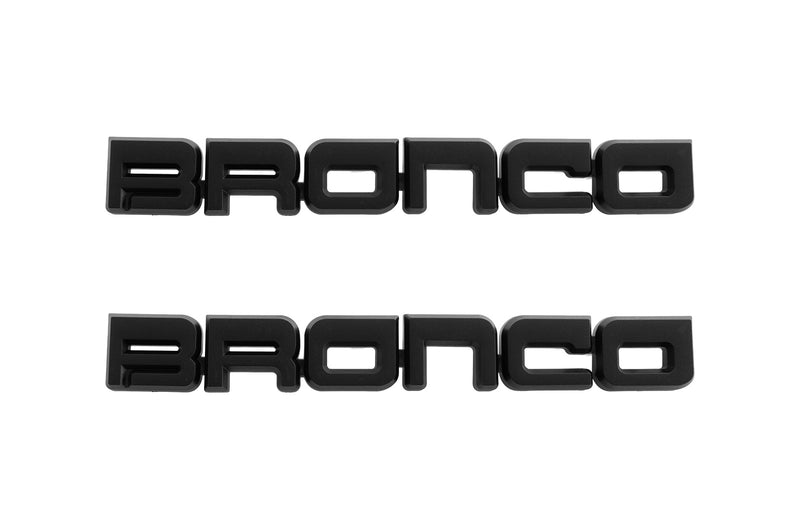1987-1991 Ford Bronco Classic Matte Black 8.5" Bronco Fender Emblems Pair LH RH