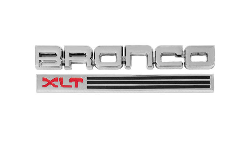 1987-1991 Ford Bronco XLT Chrome Fender Side Emblems - 2pc