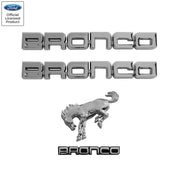 2021-2026 Bronco Classic Chrome Bucking Bronco Fender & Trunk Emblems 4pc Set