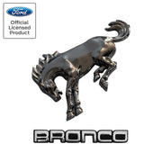 2021-2026 Bronco Classic Chrome Name Badge & Smoke Chrome Bucking Bronco Emblems