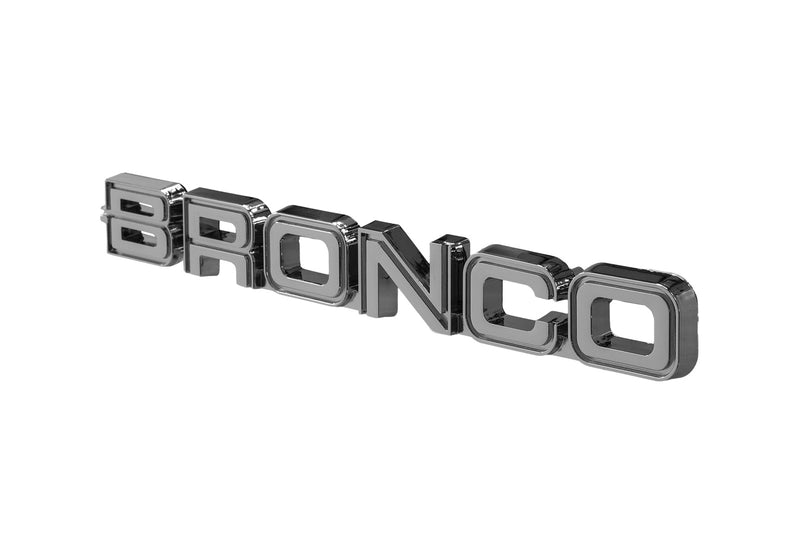 1982-1986 Ford Bronco Classic Style Chrome 7.75" Bronco Fender Emblems Pair