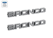 1982-1986 Ford Bronco Classic Style Chrome 7.75" Bronco Fender Emblems Pair