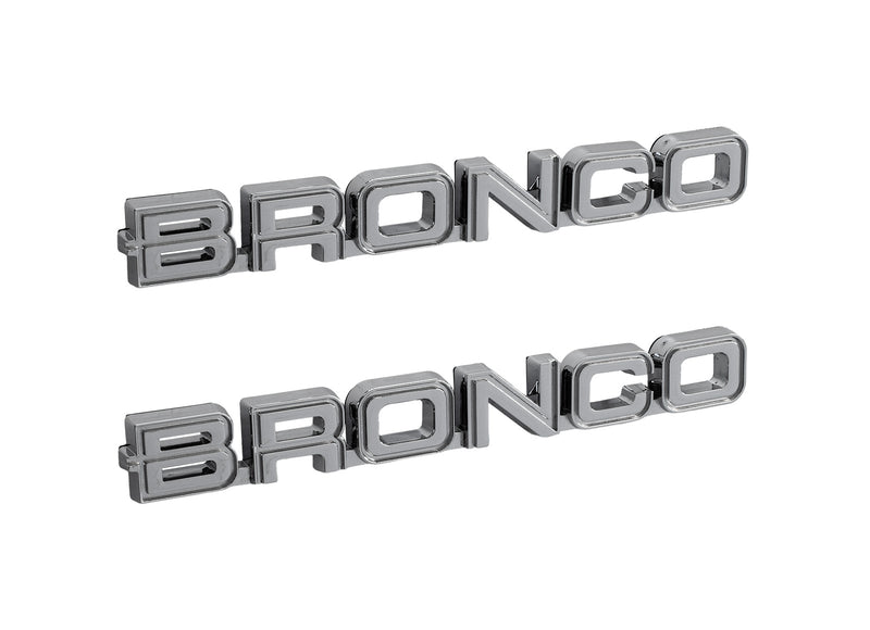 1982-1986 Ford Bronco Classic Style Chrome 7.75" Bronco Fender Emblems Pair