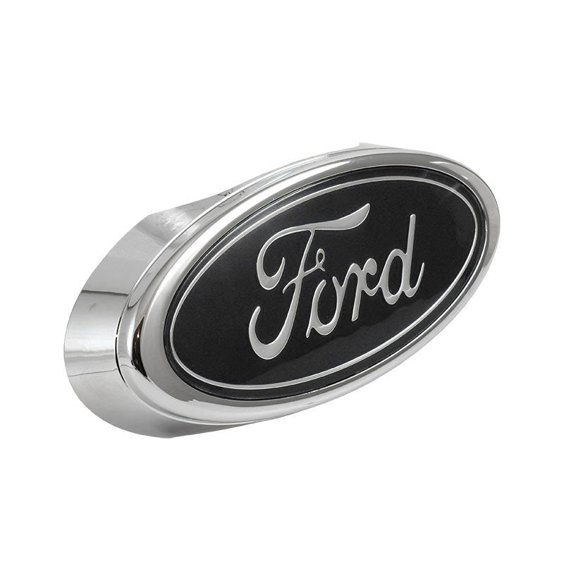 1987-1991 F-150 7-3/8" Front Grille Ford Oval Emblem Badge Black & Chrome