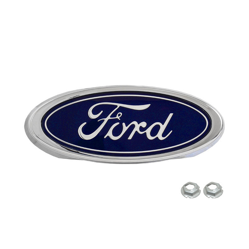 1987-1991 F-150 7-3/8" Front Grille Ford Oval Emblem Badge Blue & Chrome
