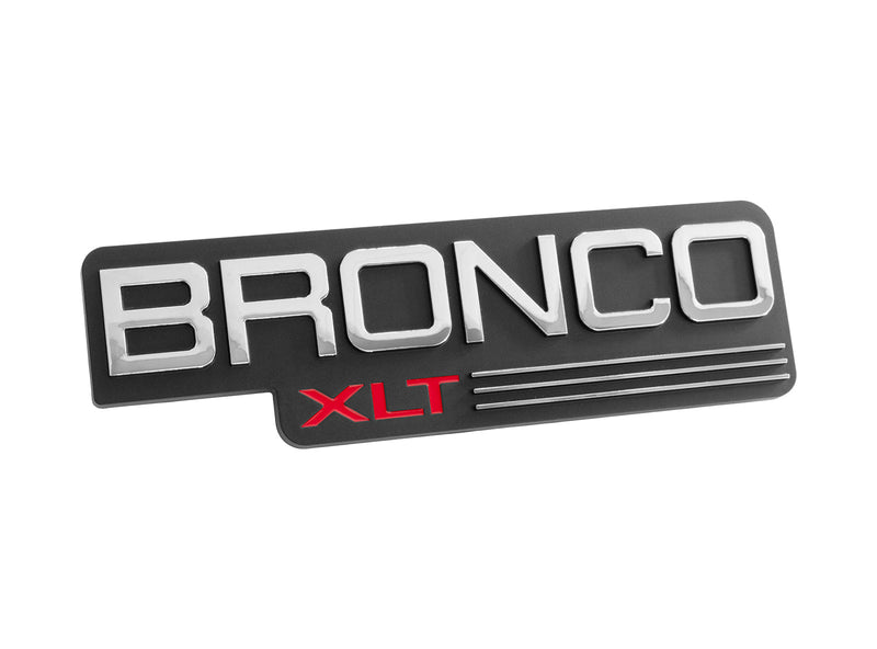 1992-1996 Ford Bronco XLT 8.5" Black Chrome & Red Fender Side Emblem