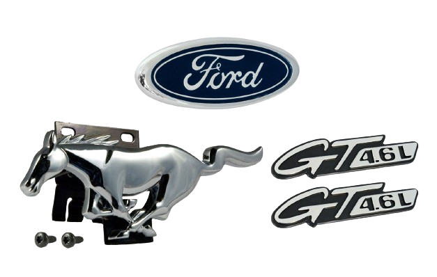 1996-1998 Ford Mustang GT Front Grille Running Horse, 4.6 Fender, trunk emblems