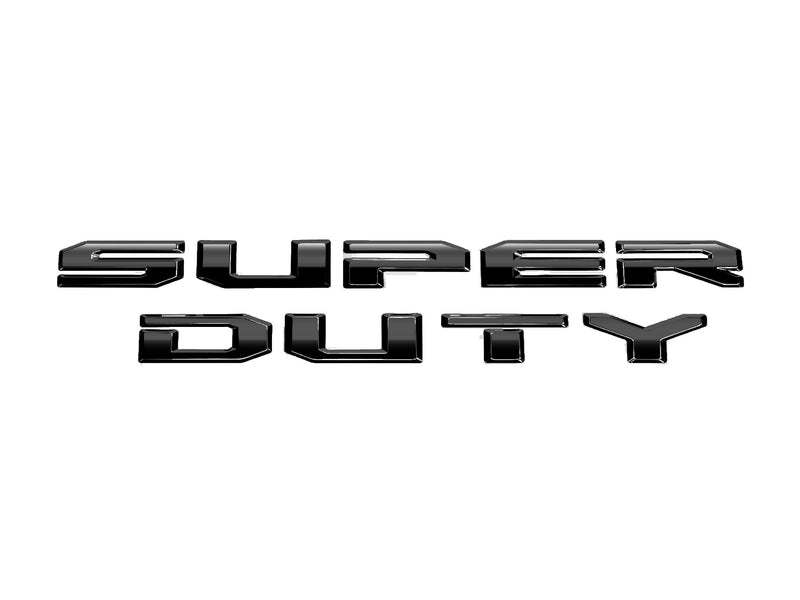 2017-2019 Ford Super Duty OEM Black Platinum Stainless Tailgate Letter Emblems