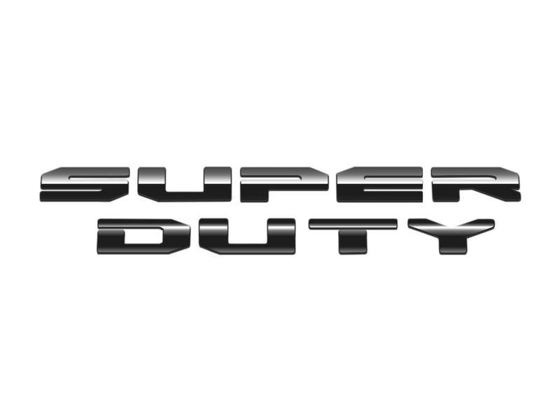 2023-2025 Ford Super Duty OEM Black Platinum Stainless Front Hood Letter Emblems