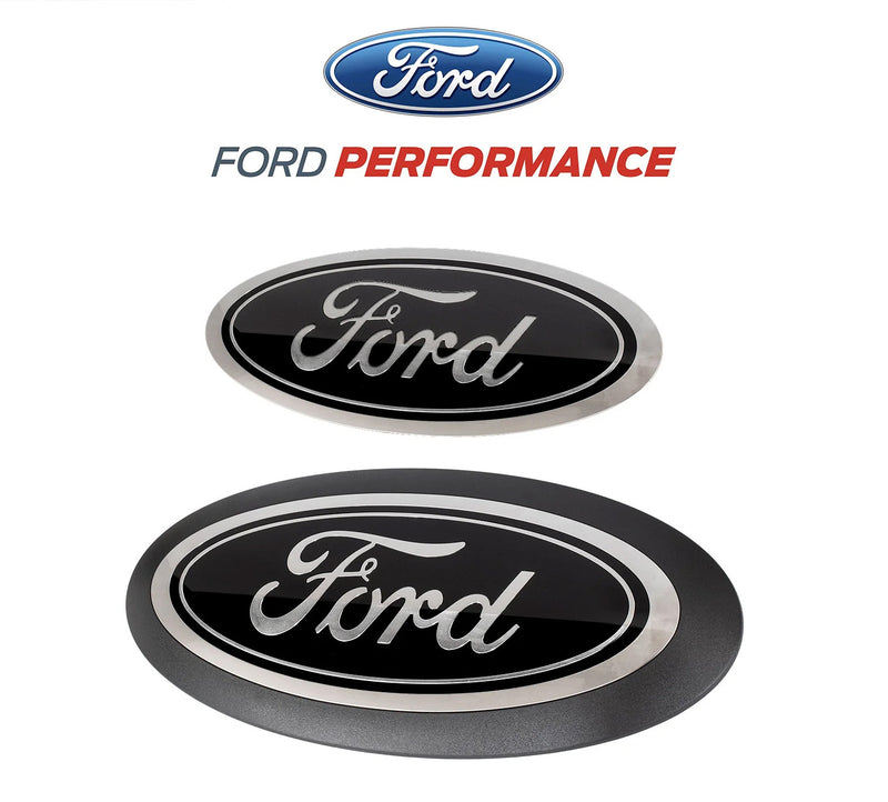 2023-2024 Ford Super Duty No Camera OEM Front Grille Rear Tailgate Emblems Black
