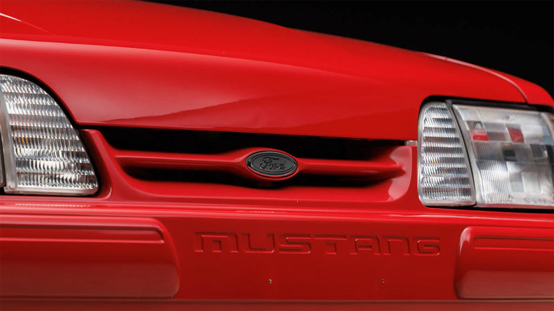 1987-1993 Mustang L X 3.5" Front Grille Ford Oval Emblem Badge Two-Tone Black
