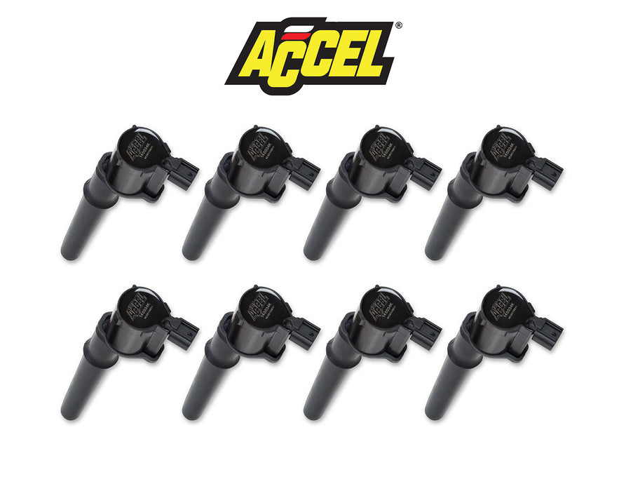 1999-2004 Ford Mustang Cobra 4.6L 4V Black Accel SuperCoil Engine Ignition Coils - Set of 8