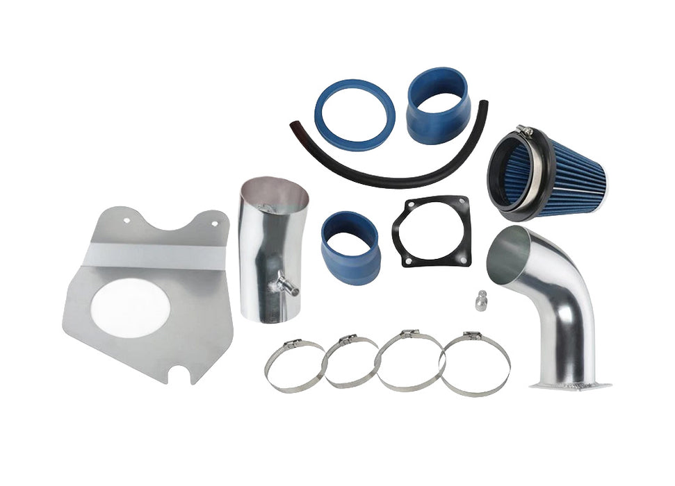 1994-1995 Ford Mustang 5.0L GT Engine Cold Air Intake Induction Kit Polished Aluminum w/ Blue Filter