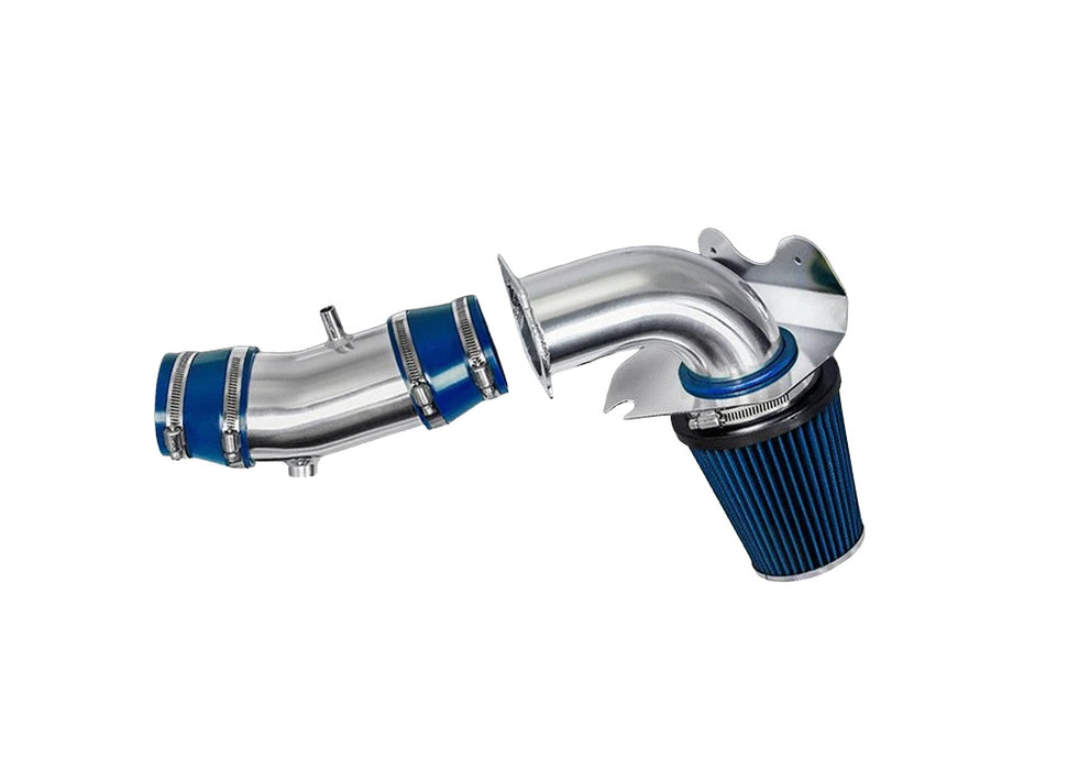 1994-1995 Ford Mustang 5.0L GT Engine Cold Air Intake Induction Kit Polished Aluminum w/ Blue Filter