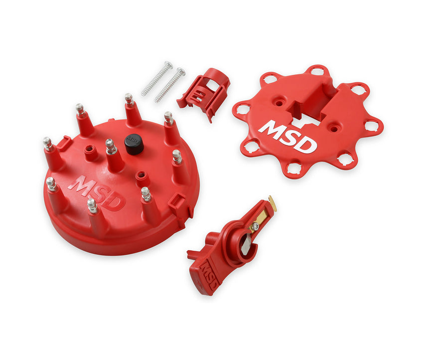 1986-1995 Ford Mustang 5.0L MSD 8482 Red Distributor Cap Rotor Plug Wire Cover Kit