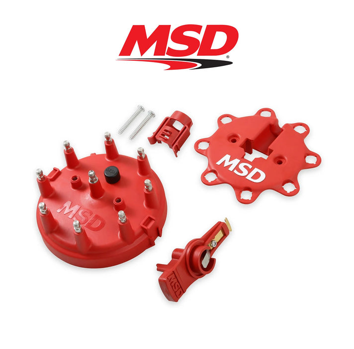 1986-1995 Ford Mustang 5.0L MSD 8482 Red Distributor Cap Rotor Plug Wire Cover Kit