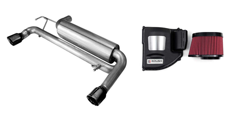 2021-2025 Bronco 2.7 Ford Axle Back Exhaust Black Tips & Roush Cold Air Intake