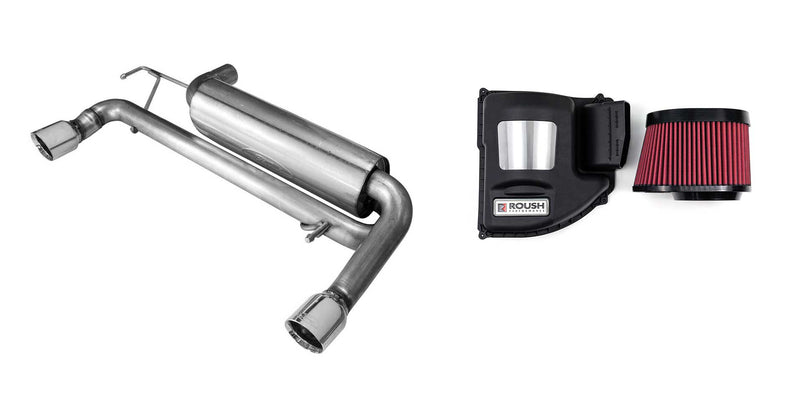 2021-2025 Bronco 2.7 Ford Axle Back Exhaust Chrome Tips & Roush Cold Air Intake