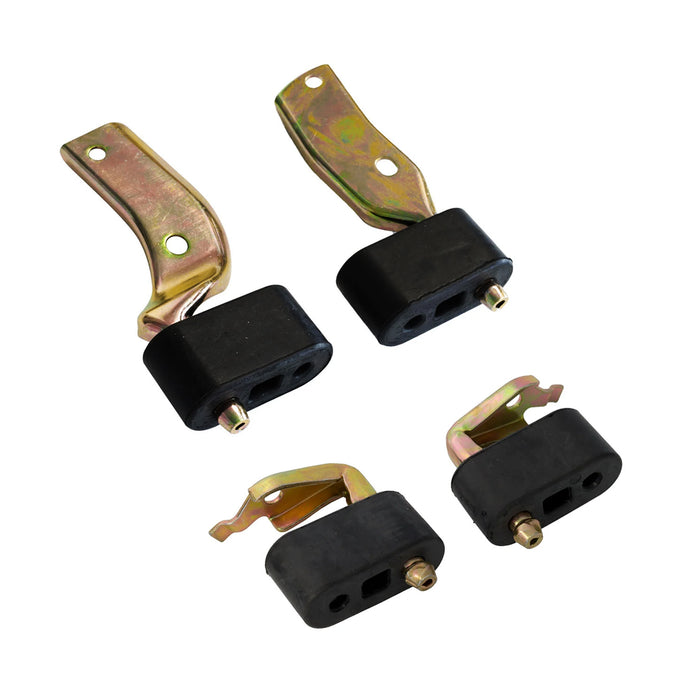 1979-1993 Ford Mustang Dual Exhaust Tailpipe & Muffler Hangers w/ Rubber Insulators - Set of 4