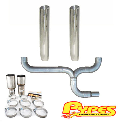 Dodge 5.9L 2500 3500 Diesel Polished Dual 8" Pypes Slant Stacks Exhaust Kit