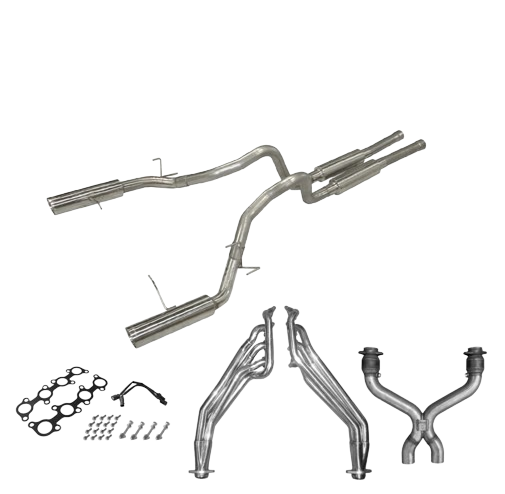 2011-2014 Mustang GT 5.0 PYPES Long Tube Headers X-Pipe Cats 3" Exhaust System