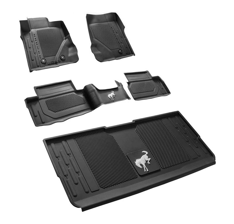2021-2026 Bronco 2-Door OEM Front, Rear & Cargo 5pc Rubber Floor Mat Liners