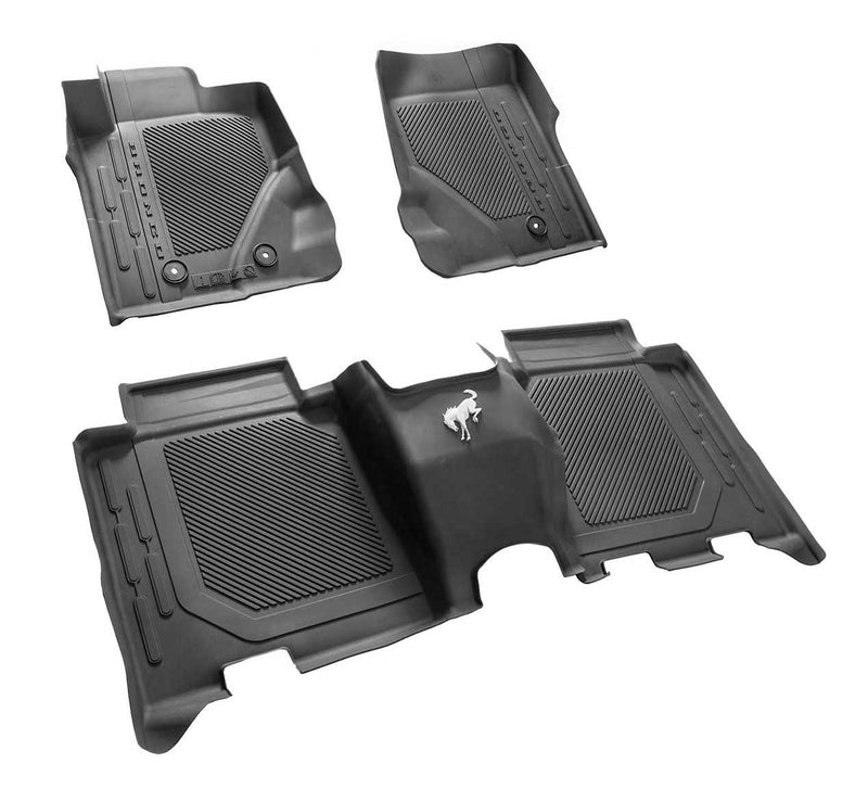 2021-2026 Bronco 4 Door OEM Genuine Ford Front Rear 4pc Rubber Floor Mat Liners