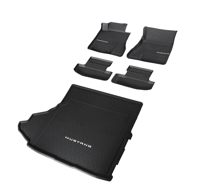 2024-2026 Mustang w Subwoofer OEM Front Rear & Cargo 5pc Rubber Floor Mat Liners