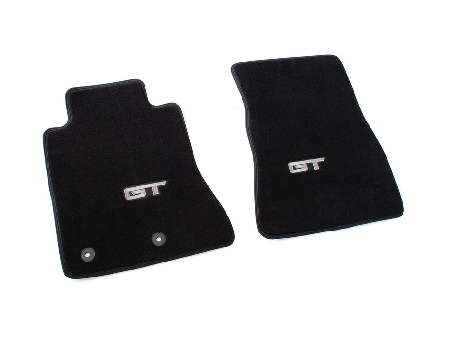 2015-2024 Mustang OEM PR3Z-6313300-CG 2pc Front Floor Mats Black w/ GT Logo