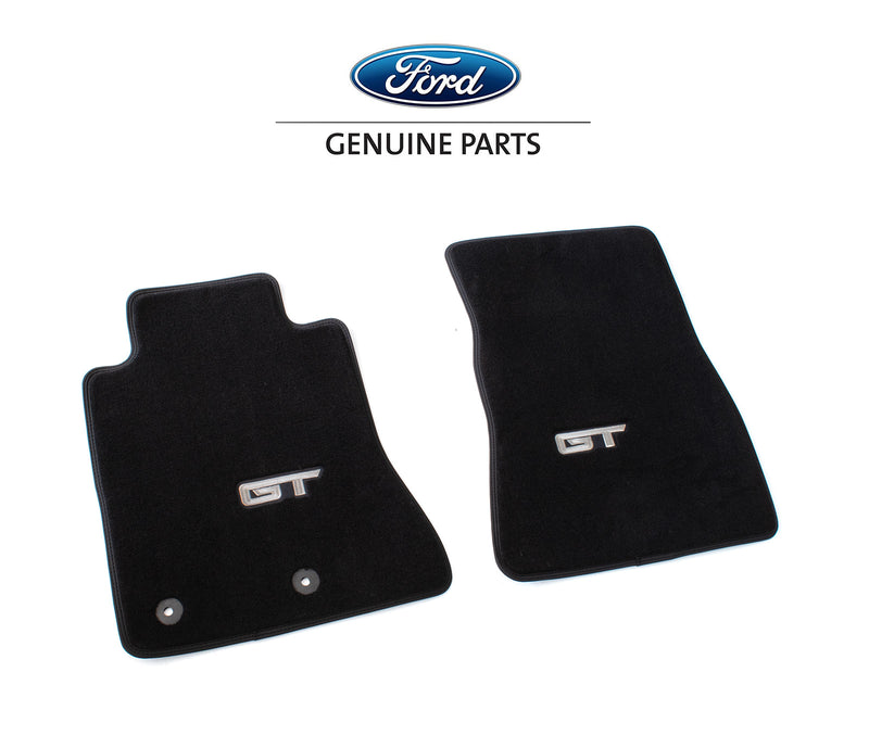 2015-2026 Ford Mustang GT OEM PR3Z-6313300-CG 2pc Front Floor Mats Black w/ Logo