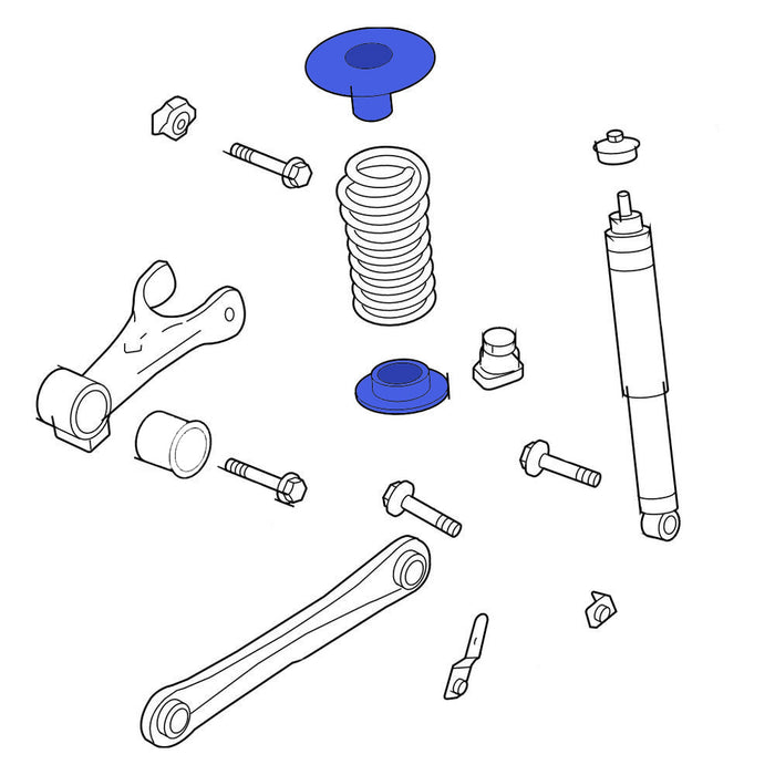 2005-2014 Ford Mustang 4pc Rear Upper & Lower Suspension Spring Insulators